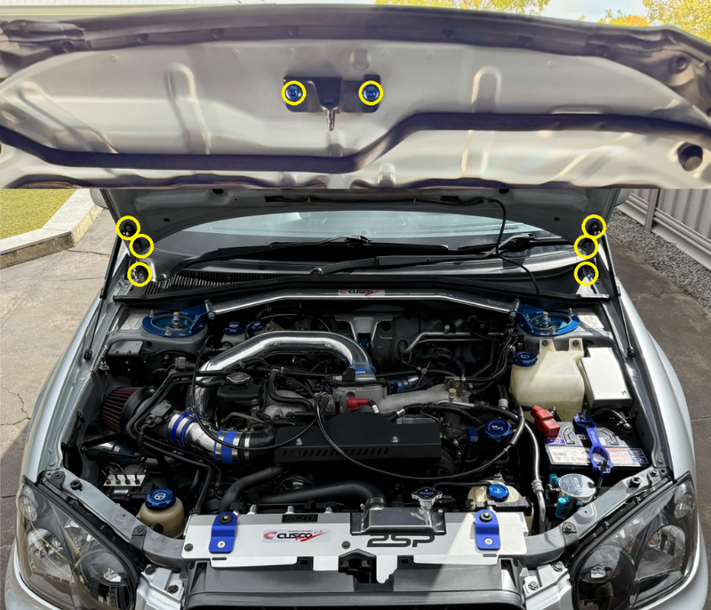 Load image into Gallery viewer, Titanium Bonnet Kit - SUBARU IMPREZA GD
