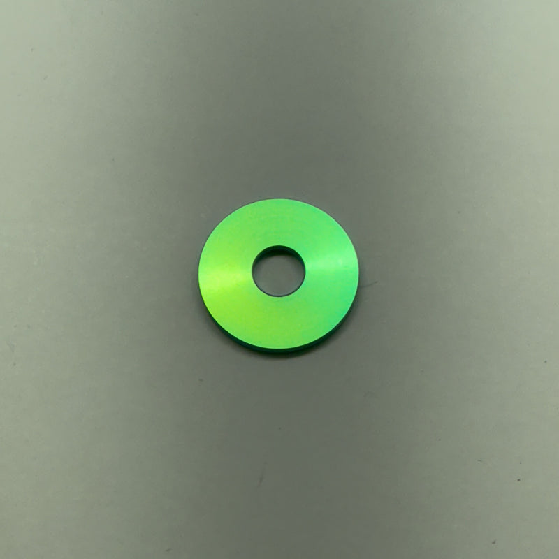 Load image into Gallery viewer, Green titanium washer, Front Product View