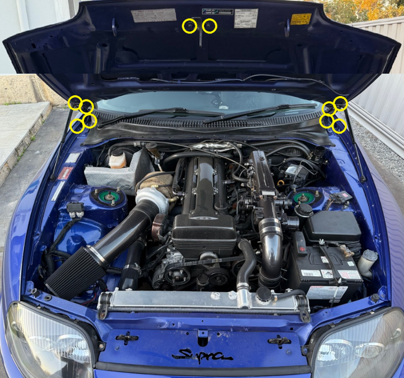 Load image into Gallery viewer, Titanium Bonnet Kit - TOYOTA SUPRA JZA80