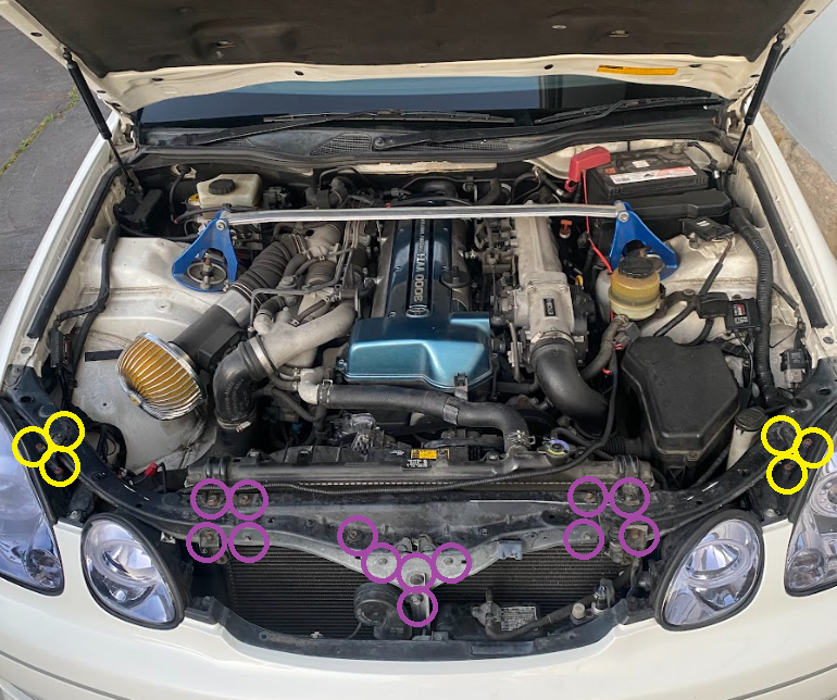 Load image into Gallery viewer, Titanium Radiator Support Kit - TOYOTA ARISTO JZS161