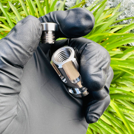 Ebisu Automotive Titanium Wheel Nut V2 Polished Finish Open End View