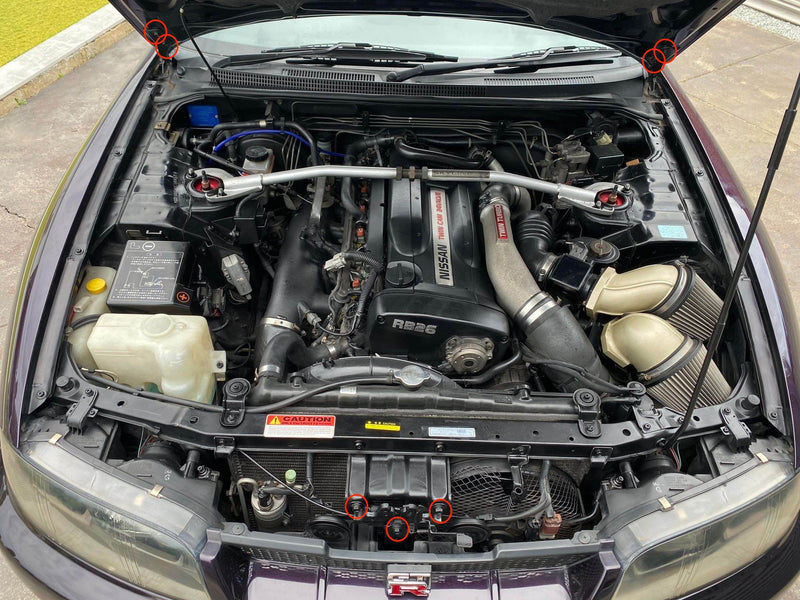 Load image into Gallery viewer, Titanium Bonnet Kit - NISSAN SKYLINE R32 / R33 / R34 (GTST & GTR)