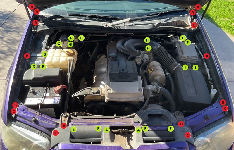 Load image into Gallery viewer, Titanium Engine Bay Kits - FORD FALCON BA/BF
