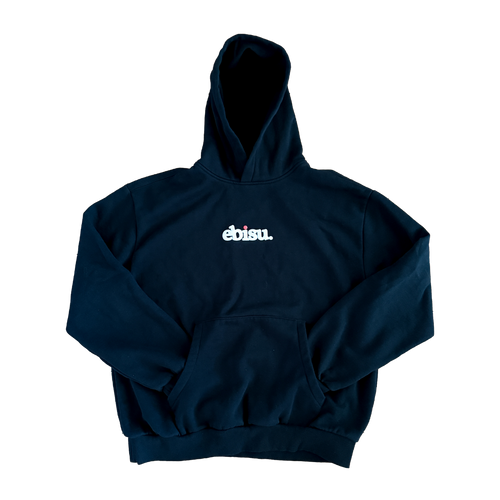 Black Ebisu Staple Hoodie with white logo