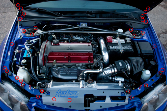 Titanium Engine Bay Kits - MITSUBISHI EVO 7 / 8 / 9