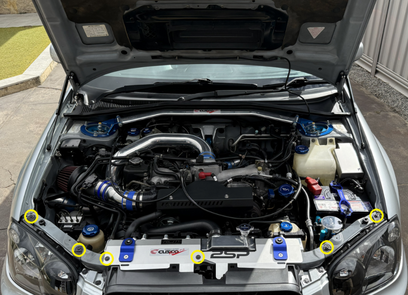 Load image into Gallery viewer, Titanium Radiator Support Kit - SUBARU IMPREZA GD
