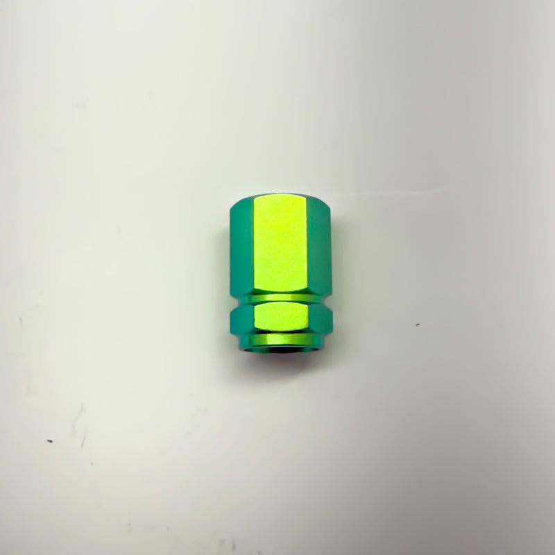 Load image into Gallery viewer, Green Titanium Valve Caps, Front Product View
