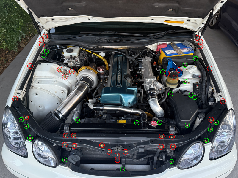 Load image into Gallery viewer, Titanium Engine Bay Kits - Toyota Aristo JZS161
