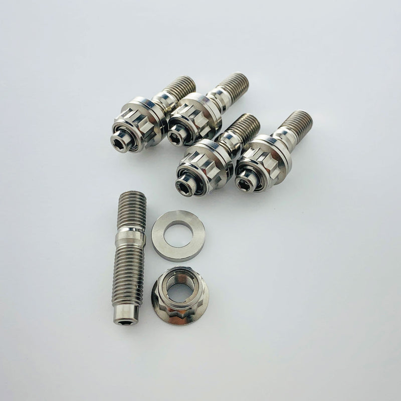 Load image into Gallery viewer, Titanium Dump Pipe To Turbo Stud Kit - MITSUBISHI 4G63 / 4G64 / 4G69 / 4G94
