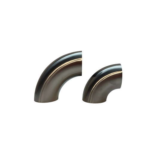 SS304 90 degree elbow 1.0D and 1.5D Brushed finish product side view