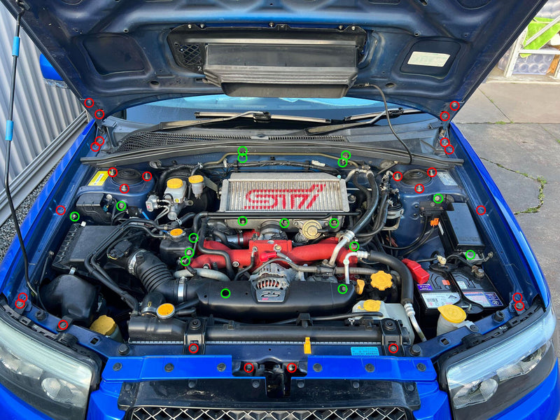 Load image into Gallery viewer, Titanium Engine Bay Kits - Subaru SG Forester
