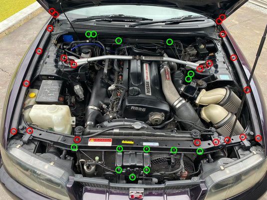 Titanium Engine Bay Kits - Nissan Skyline R33 GTR